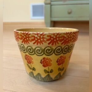 Italica Ars Floral Yellow Pottery Flower Pot (Italy)